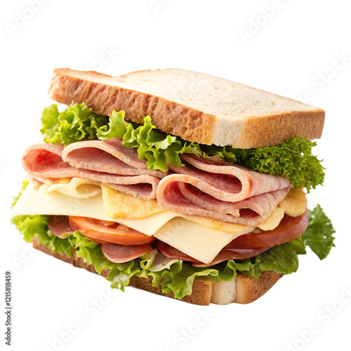 Sandwich on transparent background.