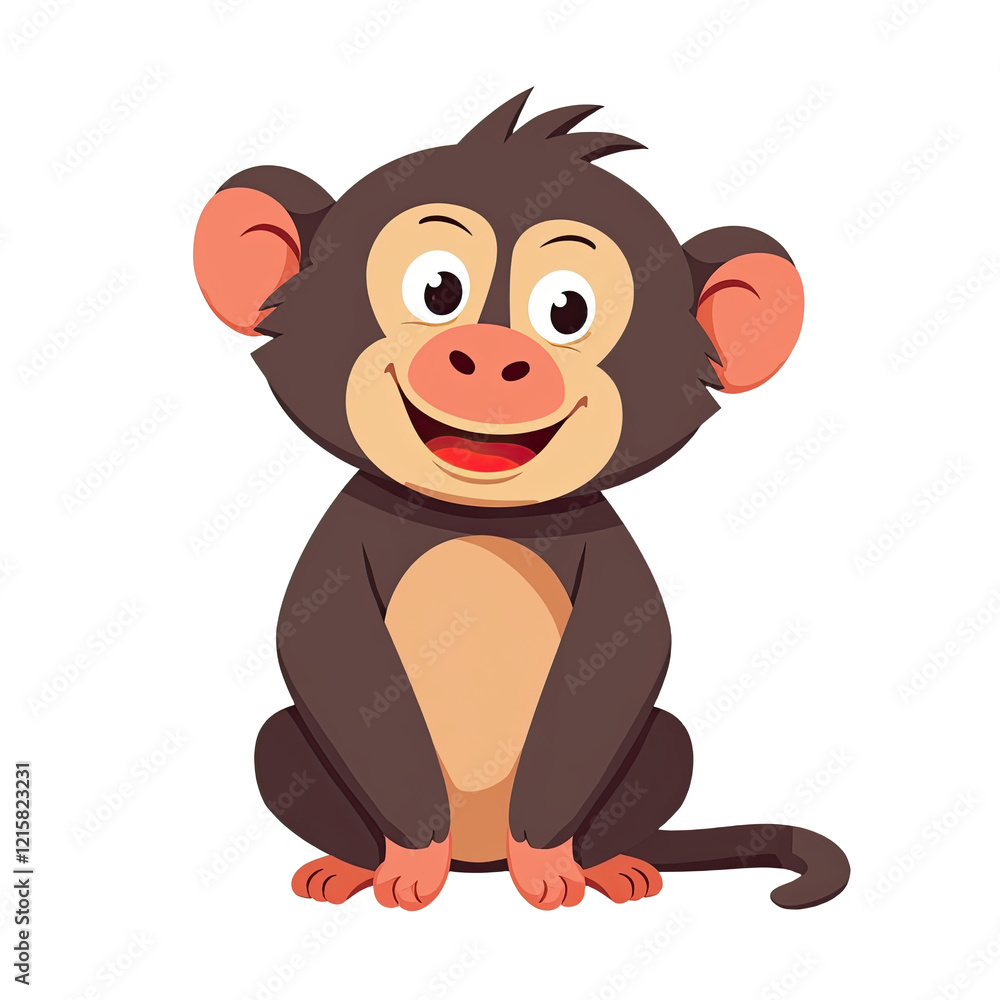 Obraz premium Cute Cartoon Chimpanzee Illustration - Cute animal illustrations