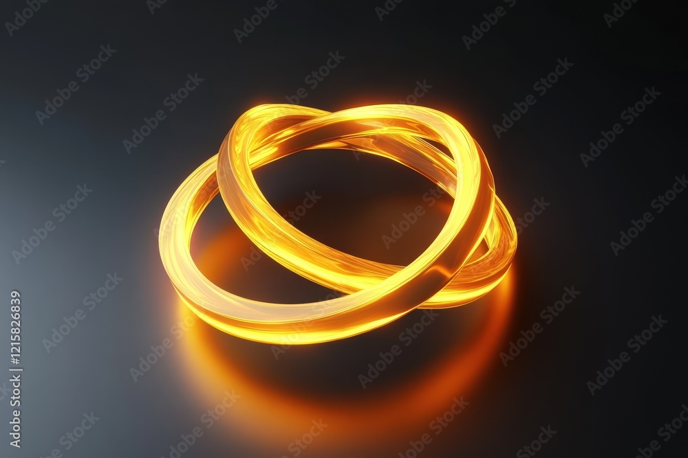 Intertwined Glowing Rings Abstract Art Design Intertwined Glowing Rings Abstract Art Design