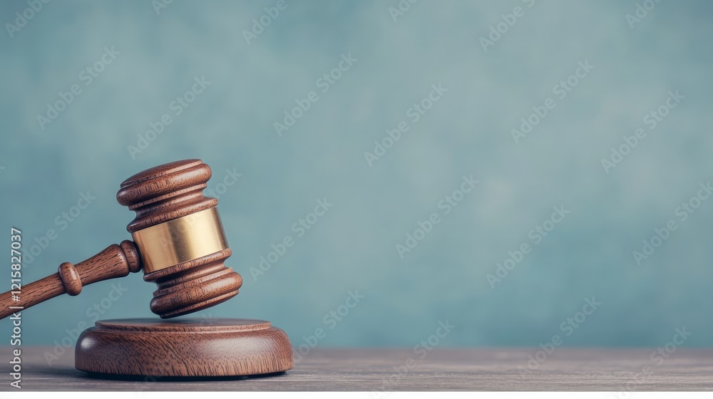 Classic Wooden Gavel on a Table with Blurred Background for Legal and Justice Themes Classic Wooden Gavel on a Table with Blurred Background for Legal and Justice Themes