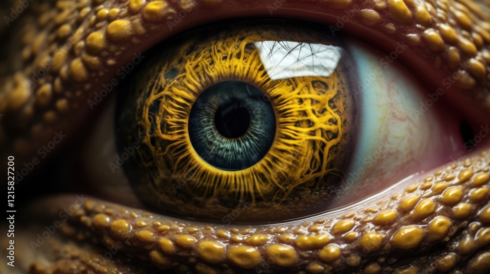 custom made wallpaper toronto digitalExtreme Close Up of a Vibrantly Colored Reptilian Eye with Detailed Scales and Textures