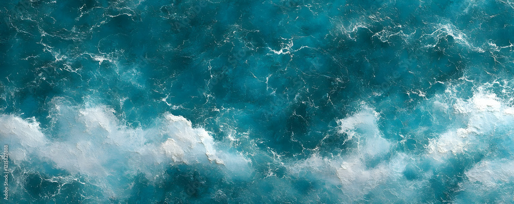 Fototapeta premium Ocean Waves Abstract Background Illustration