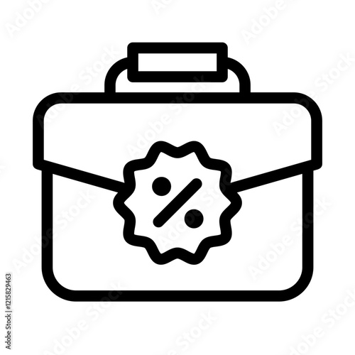 brief case discount promoo utline icon