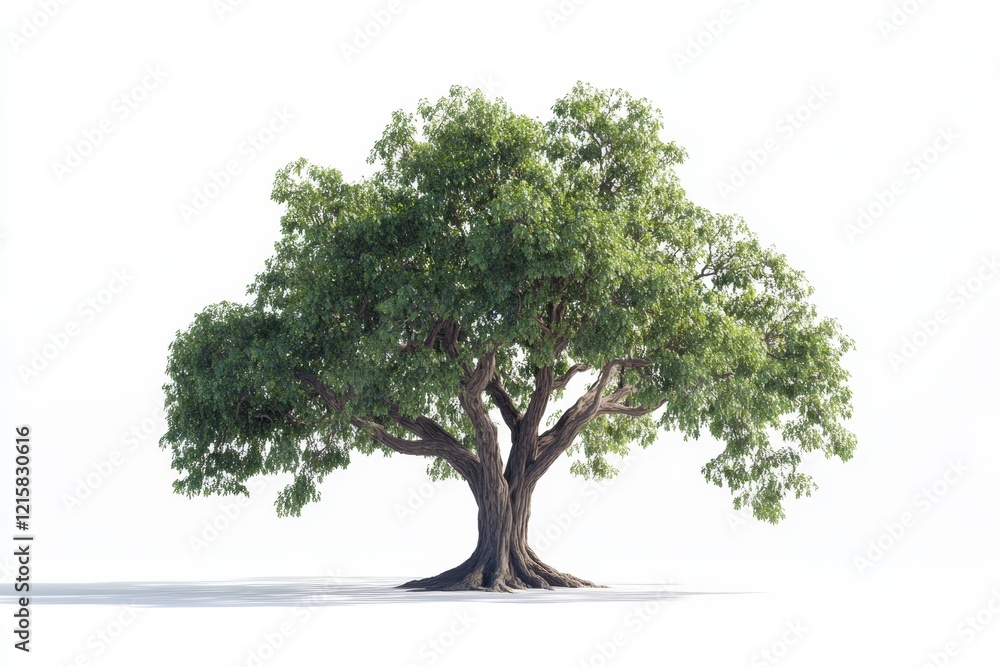 Obraz premium Lush green tree isolated on white background. (1)