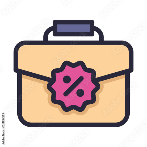 brief case discount promoo utline icon