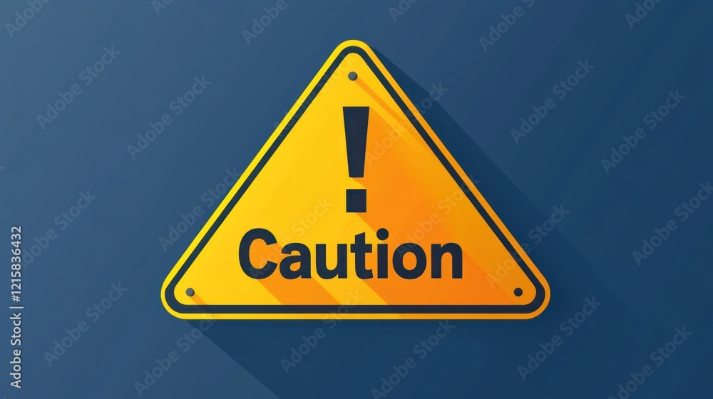 Yellow caution triangle sign with exclamation mark. Yellow caution triangle sign with exclamation mark.