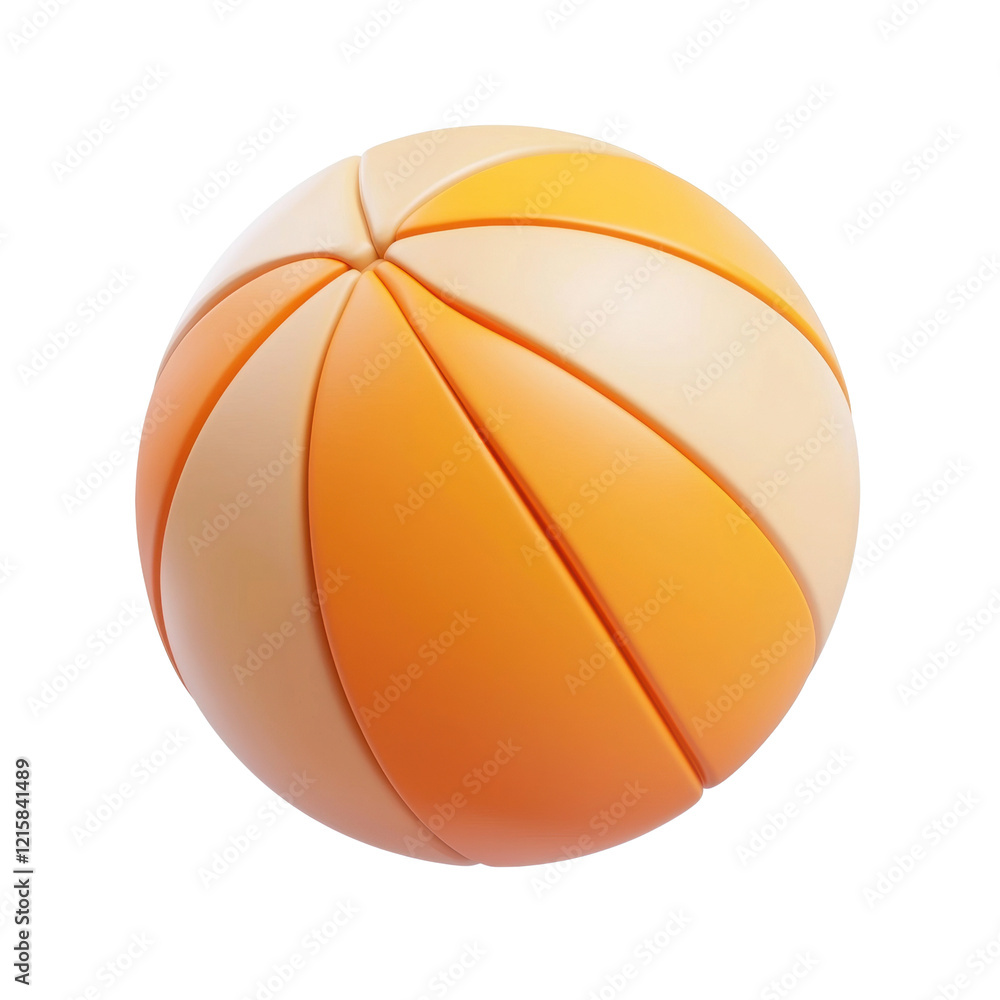 Fototapeta premium Vibrant orange and cream basketball design