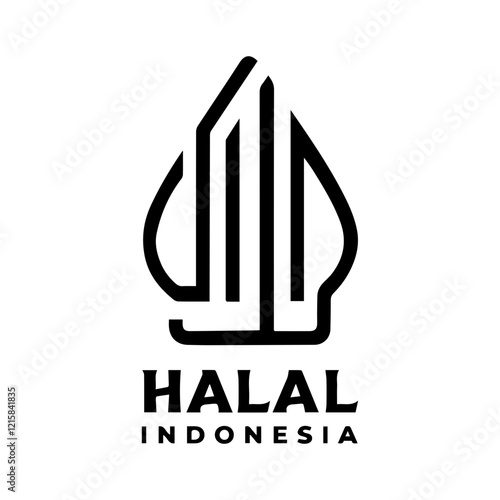 New branding of the Indonesian Halal logo. Indonesian halal rebranding logo with transparent background