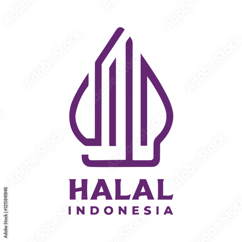 New branding of the Indonesian Halal logo. Indonesian halal rebranding logo with transparent background