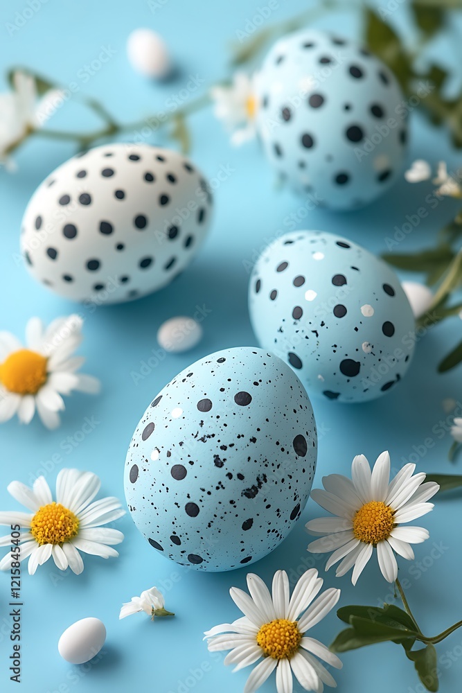 A close-up of hand-painted Easter eggs, each with unique patterns and designs in pastel colors like blue, pink, gold, green, yellow, and orange, featuring floral motifs, hearts, dots, A close-up of hand-painted Easter eggs, each with unique patterns and designs in pastel colors like blue, pink, gold, green, yellow, and orange, featuring floral motifs, hearts, dots,