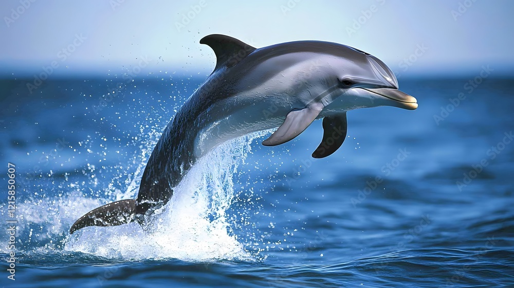 Fototapeta premium Dolphin Leaping from Ocean