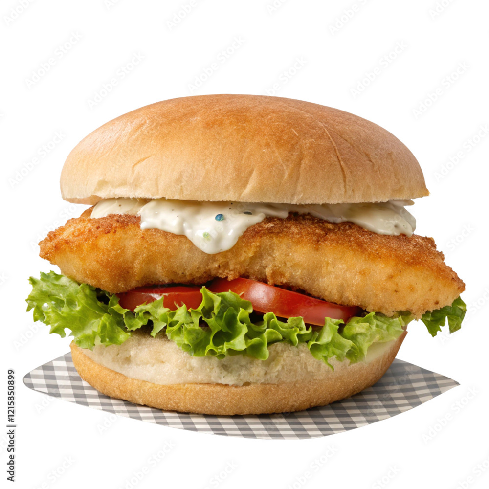 Fish Sandwich on transparent background. Fish Sandwich on transparent background.