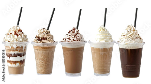 Delicious Frapuccinos With Whipped Cream Toppings Generative AI