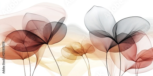 Celebrate women's day with a beautiful March 8 card displaying elegant abstract flowers in soft hues and flowing designs for a thoughtful greeting