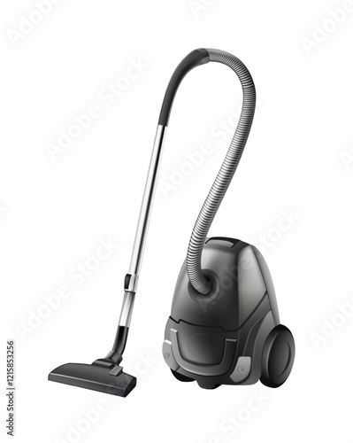 3d realistic vector icon illustration. Vacuum cleaner, house hold appliances