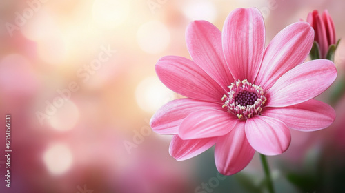 Pink daisy flower, early Spring