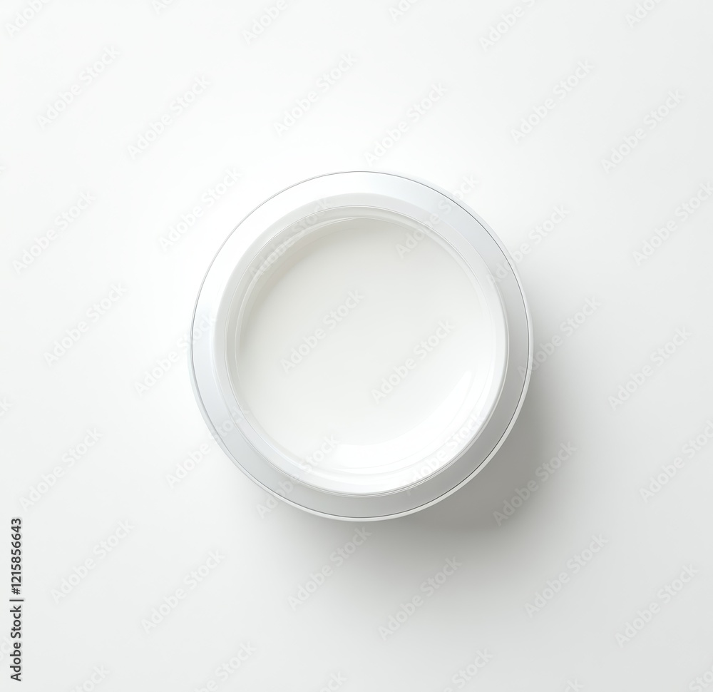 White jar of cream, top view. White jar of cream, top view.