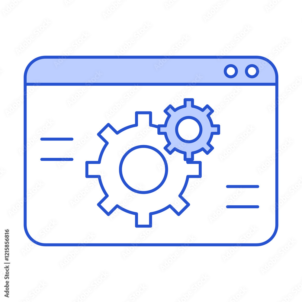 System Configuration Icon Representing Workflow Optimization and Process Automation System Configuration Icon Representing Workflow Optimization and Process Automation