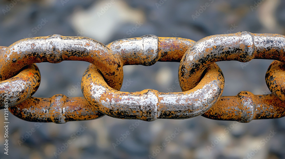 Rusty Chain Links: Close-up Photography of Weathered Metal Texture Rusty Chain Links: Close-up Photography of Weathered Metal Texture
