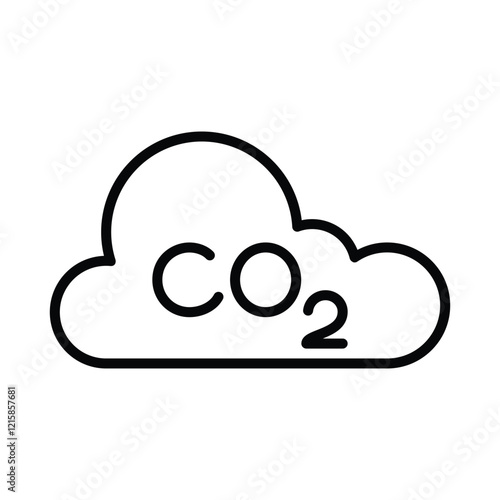 CO2 carbon emission icon vector design illustration in trendy style