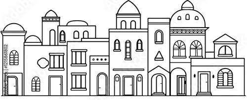 Middle east arabian housing drawing