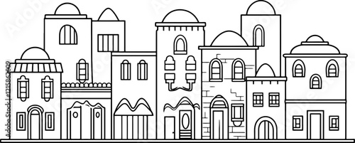 Middle east arabian housing drawing