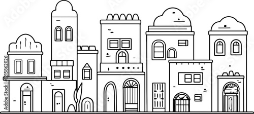 Middle east arabian housing drawing
