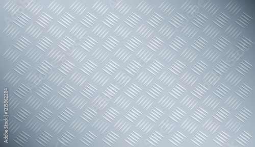 隅が暗い5本の滑り止めが入った灰色のチェッカープレート