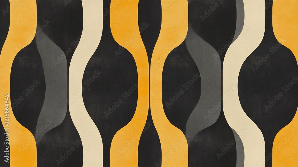 Abstract Retro Pattern Warm Yellow Gray Black. AI Generated Abstract Retro Pattern Warm Yellow Gray Black. AI Generated