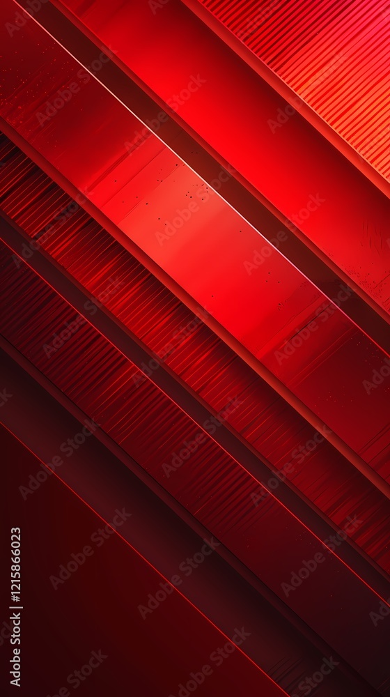 Obraz premium Digital technology red abstract lines light and shadow poster background
