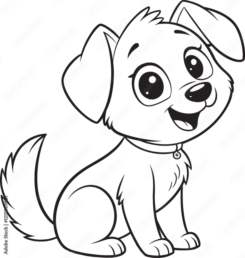 Cartoon Dog Outline Illustration for Kids. Cartoon Dog Outline Illustration for Kids.