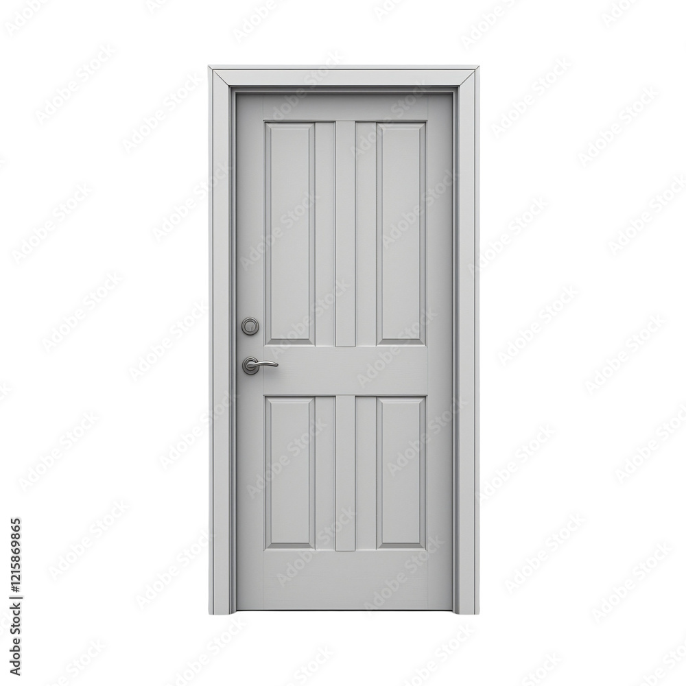 A simple gray door with a smooth surface and two panels, serving as an entryway. A simple gray door with a smooth surface and two panels, serving as an entryway.