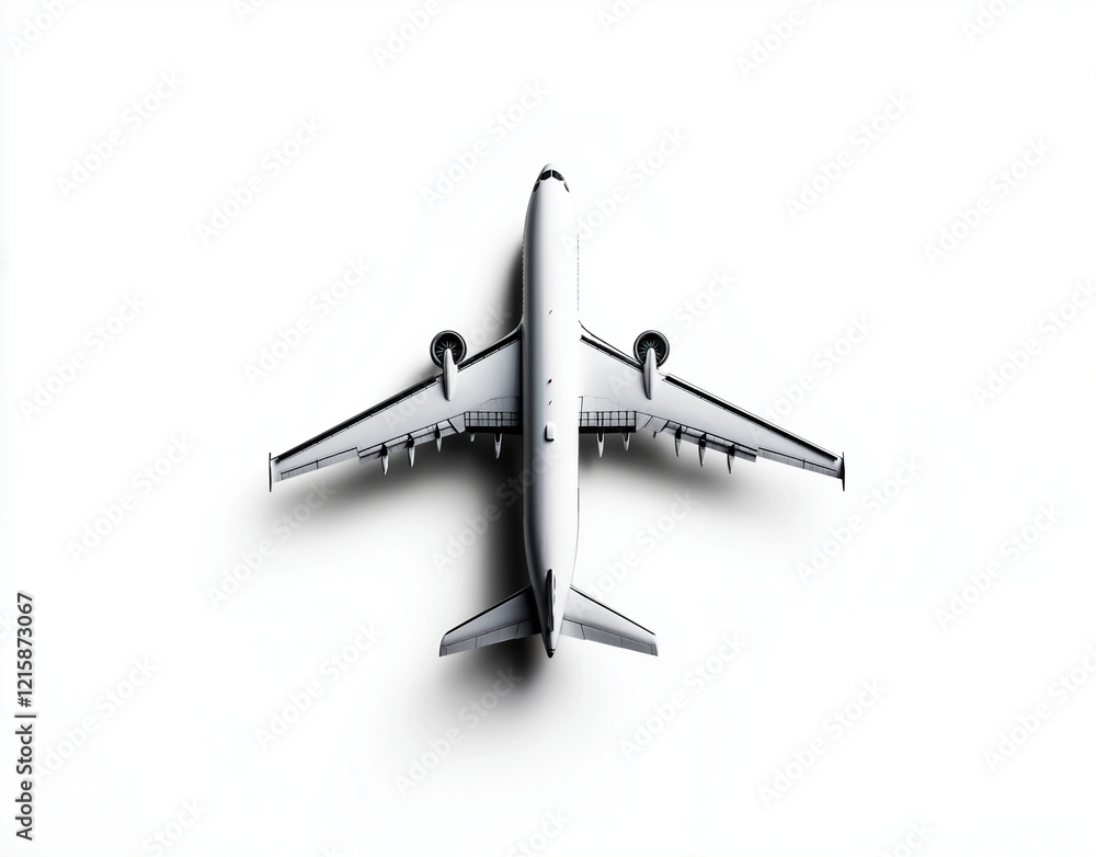 Isolated airplane in air, showcasing its sleek design and structure. image captures essence of aviation and flight, evoking sense of freedom and adventure Isolated airplane in air, showcasing its sleek design and structure. image captures essence of aviation and flight, evoking sense of freedom and adventure