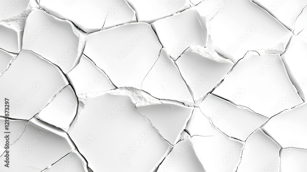 Abstract White Cracked Texture: Grunge Background, Dry Surface, Detailed Pattern Abstract White Cracked Texture: Grunge Background, Dry Surface, Detailed Pattern