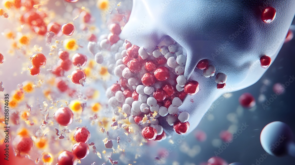 A detailed medical illustration showing the interaction between Trenbolone and human hormone receptors A detailed medical illustration showing the interaction between Trenbolone and human hormone receptors