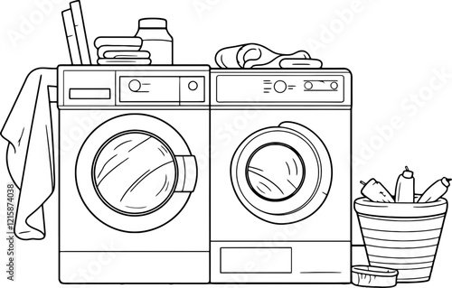 laundry drawing outline