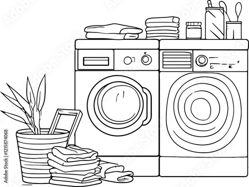 laundry drawing outline