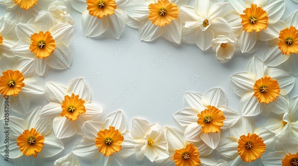 Obraz premium Elegant White and Orange Flower Arrangement on a Pure White Background Showcasing the Beauty and Freshness of Nature Perfect for Home Decor or Event Decoration Inspiration