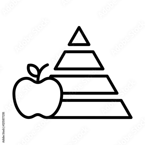 pyramid nutrition icon line vector design illustration template in trendy style