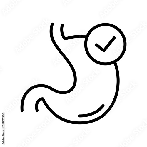 digestion check icon line vector design illustration template in trendy style
