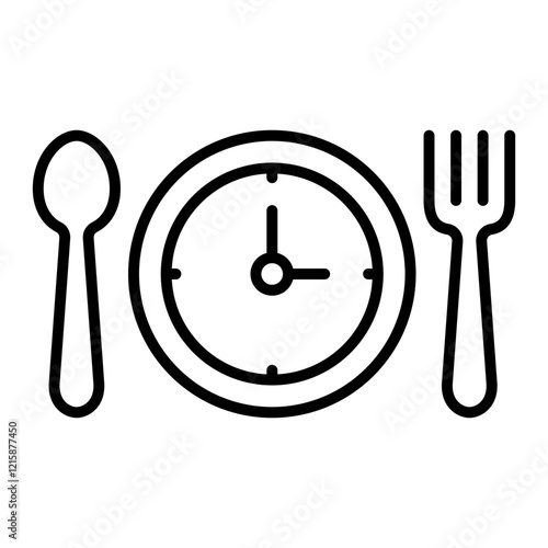 meal time icon line vector design illustration template in trendy style