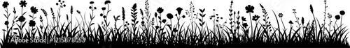 grass and flowers silhouette