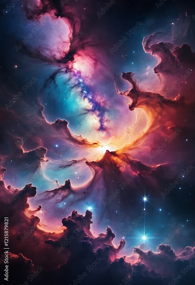 Cosmic Nebula Displays Vibrant Hues and Stellar Dust Cosmic Nebula Displays Vibrant Hues and Stellar Dust