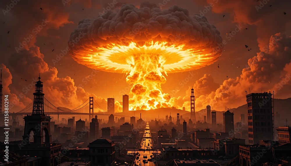Nuclear Explosion Over a City Nuclear Explosion Over a City