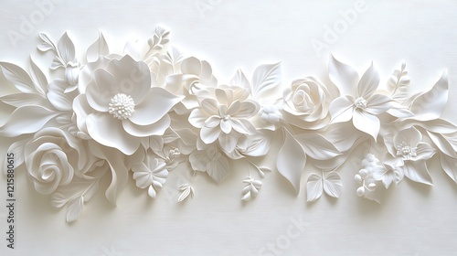 Elegant White Floral Paper Craft Arrangement