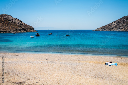 Agia Anna beach in summer, Mykonos photo