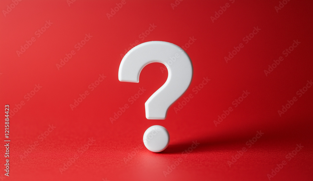 White question mark on a red background White question mark on a red background