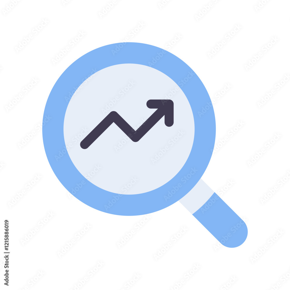 Magnifying Glass Chart flat Style Magnifying Glass Chart flat Style