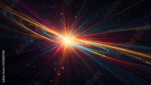 Neon Light Swirl: Abstract Vortex Illustration