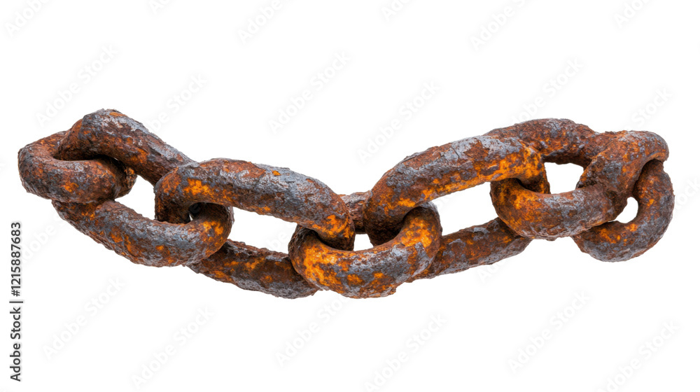 Obraz premium rusty chain isolated on white background 